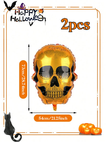 Skull Foil Balloon Halloween Decoration Ghost Party Day of the Dead Horror Party Decoration Haunted House Party Decoration