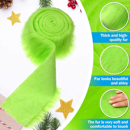 Faux Fur Fabric Christmas Fluffy Fuzzy Plush Patch Sewing Fur Cuts for DIY Gnome Doll Beard Craft Shaggy Winter Costume Material
