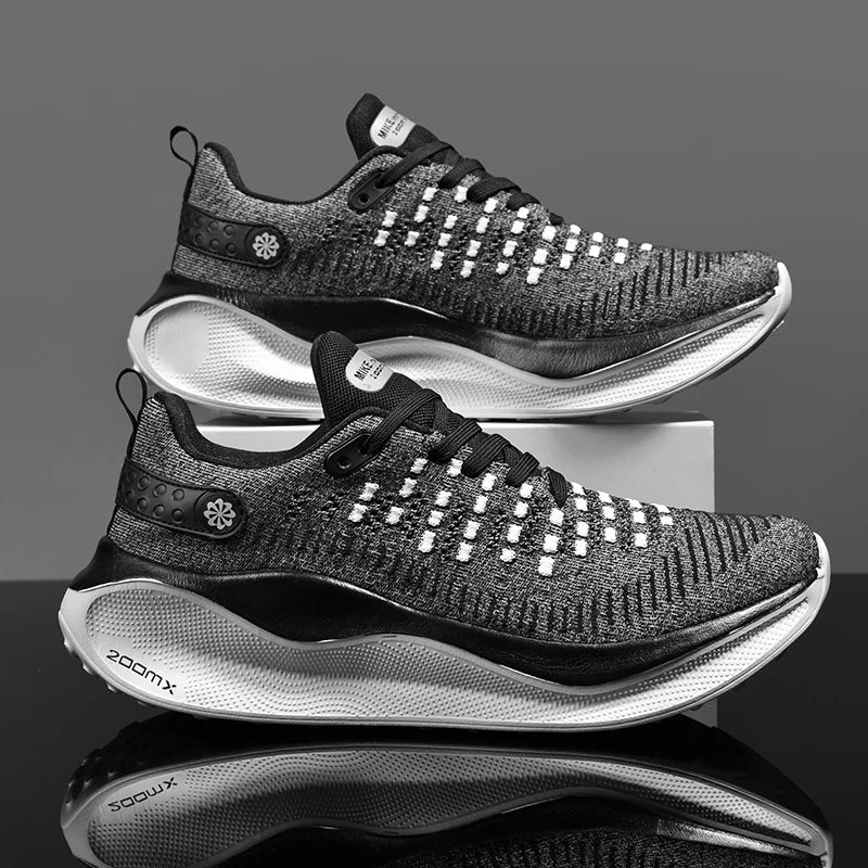 Sneakers Men Mesh Lightwieght Flat Fashion Lace-Up Training Jogging Gym Shoes Trendy Running Shoes for Man