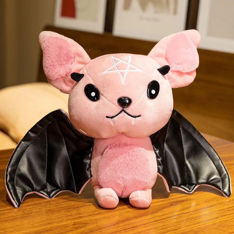 25cm Demon Bat Halloween Plush Toys Four-Color Dark Series Bats Cartoon Soft Model for Boys or Girls Christmas Halloween Gifts