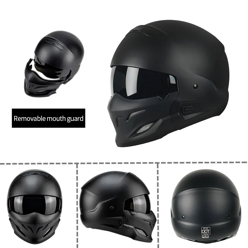 Scorpion Helmet Sunscreen Retro Motorcycle Full Helmet Men  Women Detachable Face Mask Combination Helmets Summer Safety Helmet