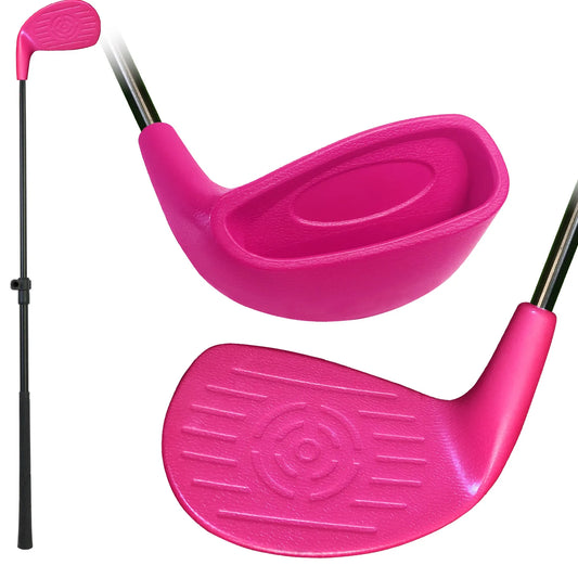 Golf Club With Oversize Club Head to Play Backyard Golf Game Outdoor Hit Plastic or Foam Golf Balls in Grass, Parks, Yards Pink