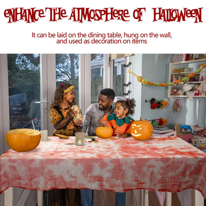 1/3/5pcs Halloween Tablecloth Bloody Gauze 85'' X 60'' Scary Bloody Table Cover Halloween Party Supplies Spook House Decorations
