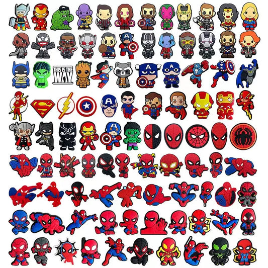 Cute Disney  Marvel Superhero PVC  Shoes Charms Cute Cartoon DIY Sandals Accessories for Clogs Decorations Boy Kids Gift