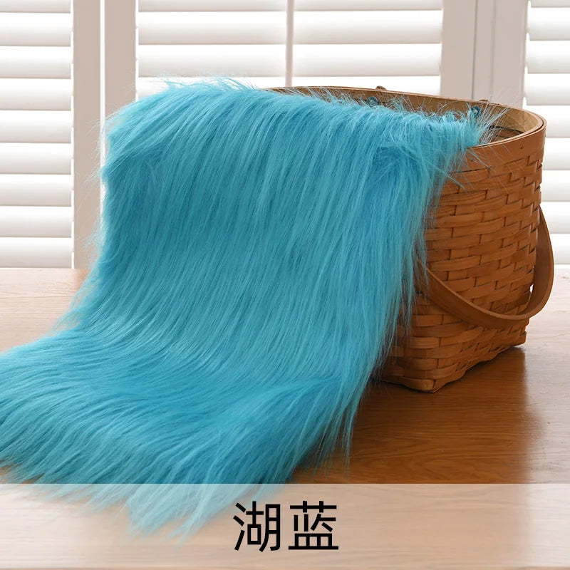 Dolls Long Plush Fabric Per Meter for Upholstery Coats Chair Cover Sewing Plain Fashion Fur Textile Needlework Thick Comfortable