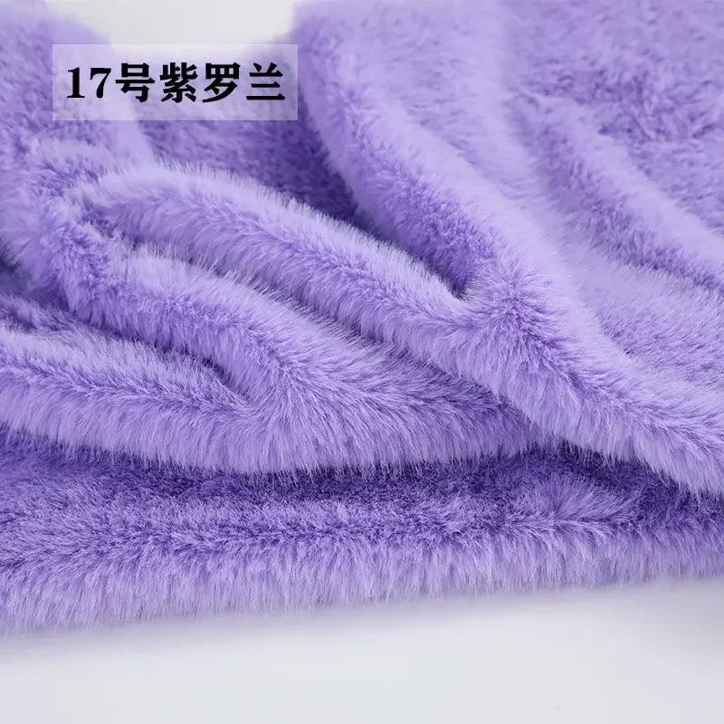 2cm Faux Mink Fur Plush Fabric by the Meter for Clothing Scarf Dolls Background Decoration Diy Sewing Cloth Soft Pink White Blue