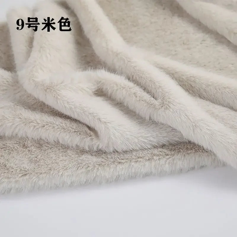 2cm Faux Mink Fur Plush Fabric by the Meter for Clothing Scarf Dolls Background Decoration Diy Sewing Cloth Soft Pink White Blue