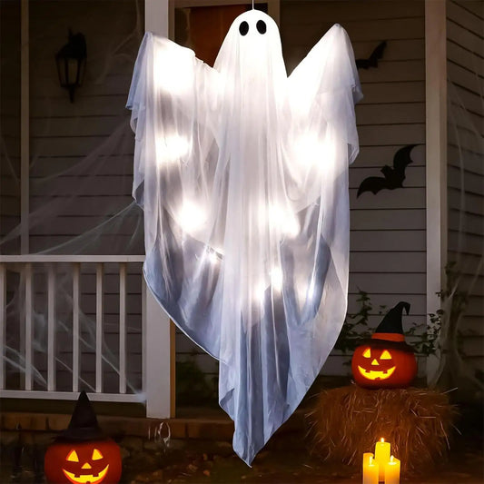 Halloween Ghost Dimmable Light Up Ghost Decorations Halloween Decoration Ghost Pendant Horror Prop Party Decoration for Garden