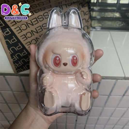 Anime Labubu 2 the Monster Have a Seat Series Transparent Protective Cover Dustproof Acrylic Protective Shell Birthday Gift Toys