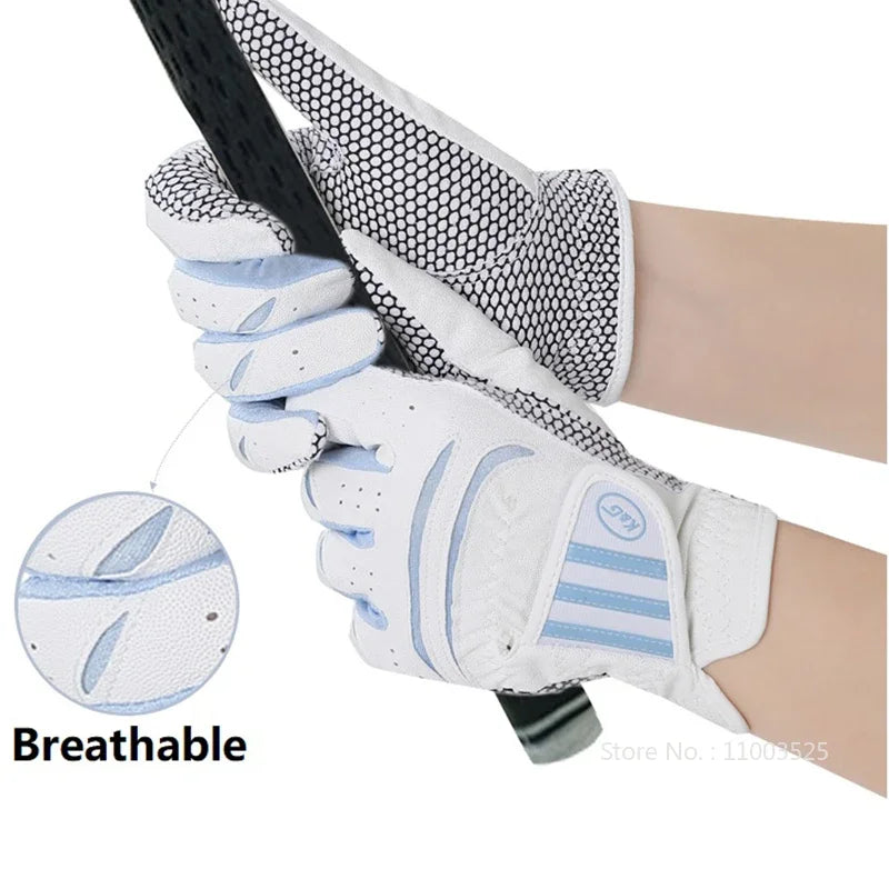 Golfist Women Golf Gloves Left Hand Right Hand Sport Mitten Quality PU Non-Slip Golf Gloves Breathable Palm Protection Handcover