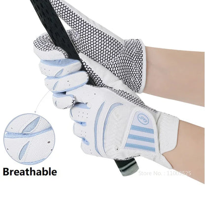 Golfist Women Golf Gloves Left Hand Right Hand Sport Mitten Quality PU Non-Slip Golf Gloves Breathable Palm Protection Handcover