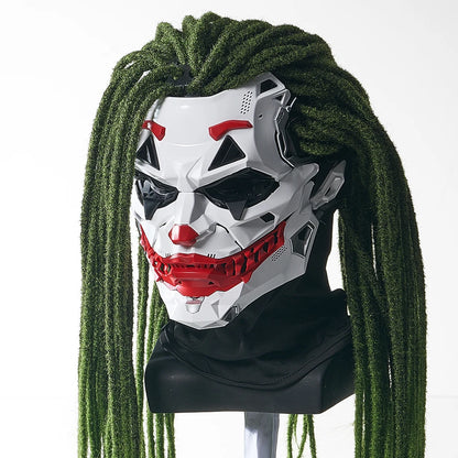 Joker Masks Cyberpunk Masks Clown Braids 2d Cosplay Resin Custom Products Halloween Anime Role-Playing Props and Gifts Toys