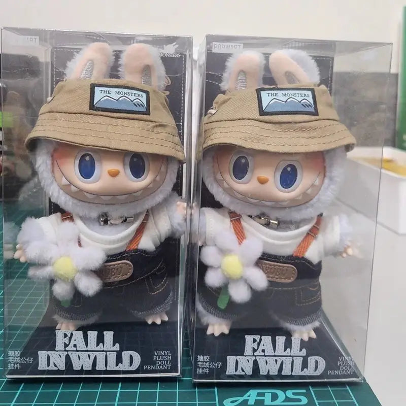 Labubu Keychain 1:1 Replica the Monsters Labubu Series Fall in Wild Doll Kid Toys Tide Play Pendant in Stock Birthday Gifts