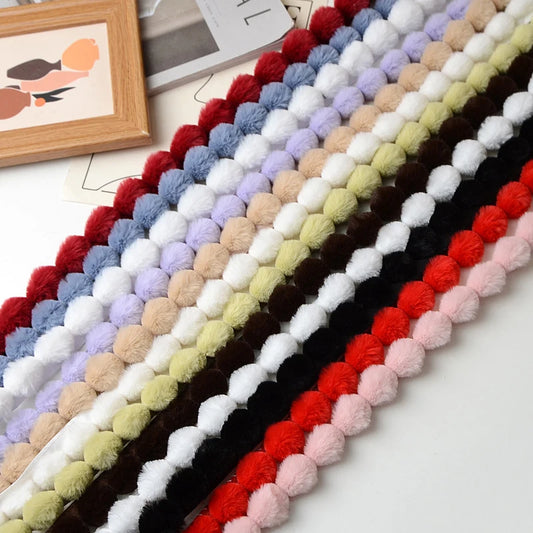 1m Faux Rabbit Fur Hairball Ribbon Clothing Apparel Christmas Decoration Trim Coat Accessory Fur for Needlework on the Hood