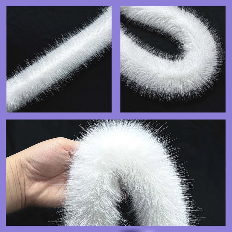 1M Faux Fur Ribbon Tapes DIY Apparel Sewing Fluffy Trim Trimming Fabric Sewing Costume White Plush Fur Coat Garment Decoration