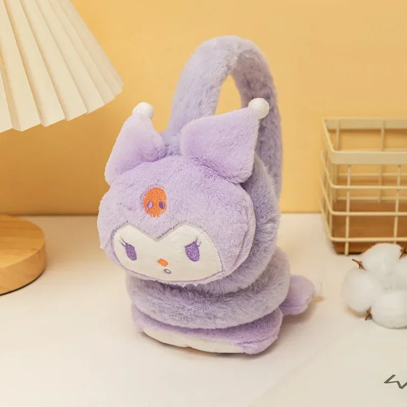 Sanrio Kuromi Cinnamoroll Melody Soft Plush Warmer Earmuff Earflap Winter Outdoor Cold Protection Ear-Muffs Ear Cover Gift