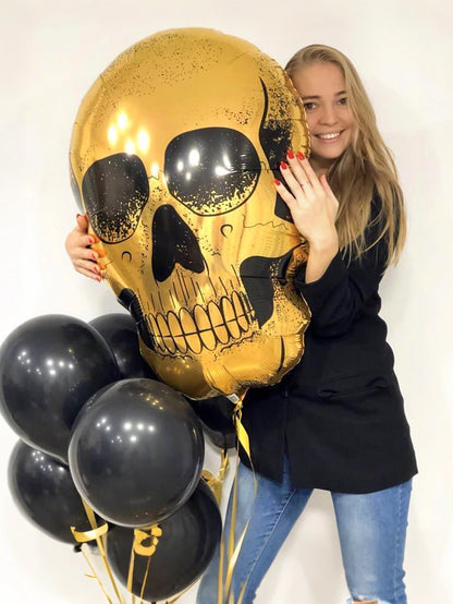 Skull Foil Balloon Halloween Decoration Ghost Party Day of the Dead Horror Party Decoration Haunted House Party Decoration