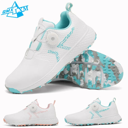 LiXingMing Golf Shoes Women Pink Professional Water Proof Spikeless Golf Sport Shoes Outdoor Training Golf Walking Sneakers