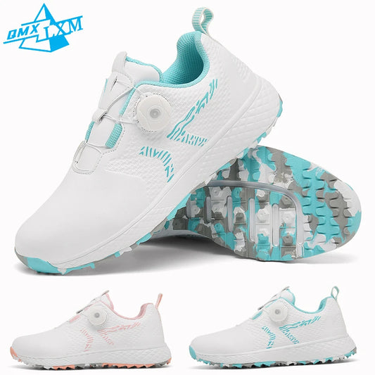 LiXingMing Golf Shoes Women Pink Professional Water Proof Spikeless Golf Sport Shoes Outdoor Training Golf Walking Sneakers