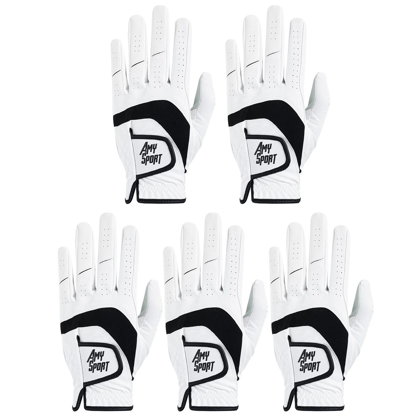 5/10 Pack Men's Golf Gloves for Left Hand  Synthetic Leather, Golf Glove for Right Handed Golfer All Weather Grip
