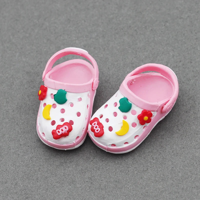 Labubu Doll Slippers Shoes (4.3*2.0cm) for Labubu Macaron  Bao-Ao Bao Ao &15cm EXO Plush Doll & 1/6 BJD Doll