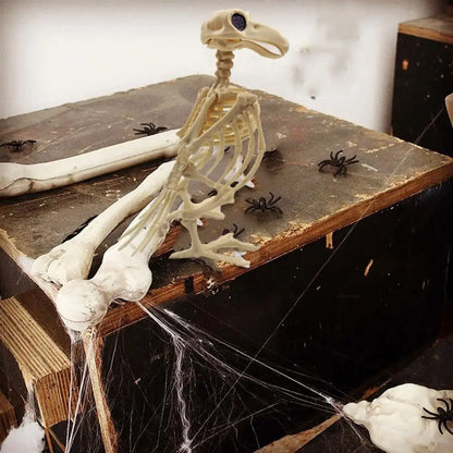 Crazy Bone Skeleton Raven Plastic Animal Skeleton Bones Horror Halloween Party Prop Decoration Bird Crow Skeleton Decoration