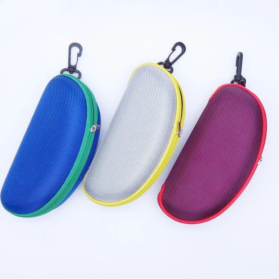 KLASSNUM Portable EVA Glasses Case With Carabiner Hook Colorful Sunglasses Hard Case Zipper Eyeglasses Protector Box Holder New