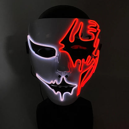 New Arrival LED Luminous Cosplay Anime Mask Neon Light Up Fox Mask Halloween Party Mask Carnival Party Led Mask