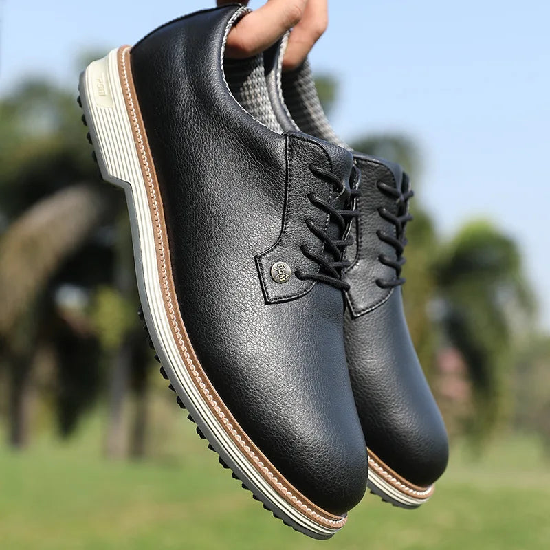 PGM Men's Golf Shoes With Anti Slip Studs, High Elasticity Cushioning, and Waterproof Block Sneakers XZ393