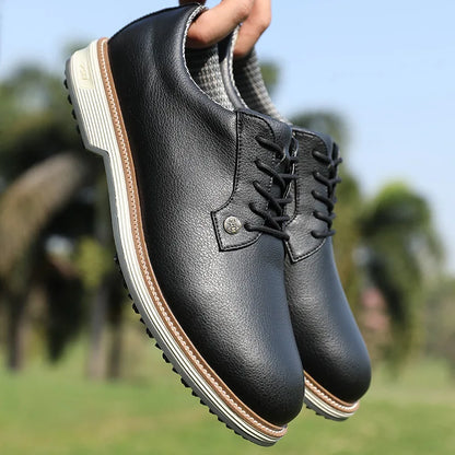 PGM Men's Golf Shoes With Anti Slip Studs, High Elasticity Cushioning, and Waterproof Block Sneakers XZ393