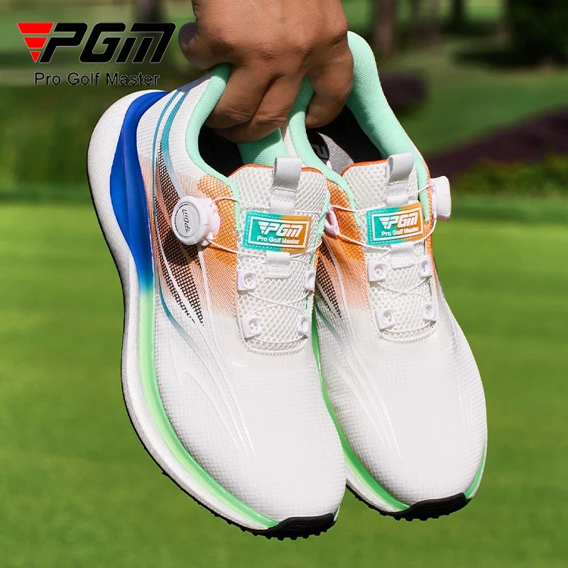 PGM Men's Golf Shoes Summer Breathable Knob Lace Outdoor Sports Sneakers XZ418