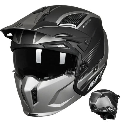 MT Off-Road Motorcycle Helmet Riding Full Face Helmet Variable Half Helmet Personality Unisex Retro Helmet
