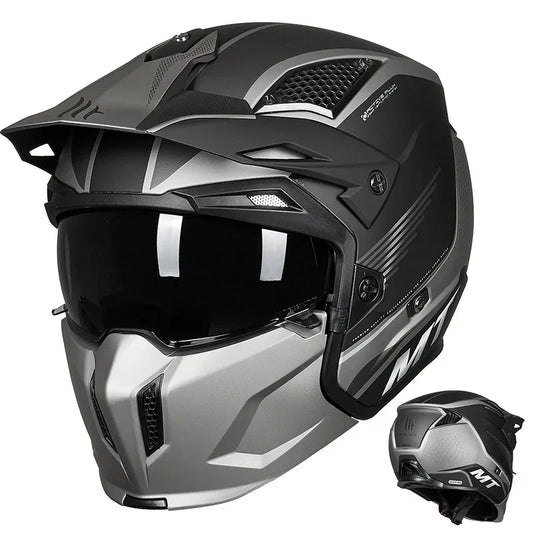 MT Off-Road Motorcycle Helmet Riding Full Face Helmet Variable Half Helmet Personality Unisex Retro Helmet
