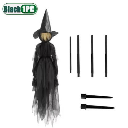 Light-Up Witches With Stakes Halloween Decorations Outdoor Holding Hands Screaming Witches Sound Activated Sensor Decor Props