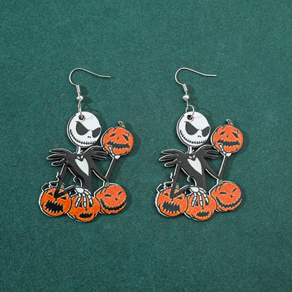 1pair Disney the Nightmare Before Christmas Earrings Jack Skellington Ear Studs for Girls Jewelry Accessories Halloween Gifts