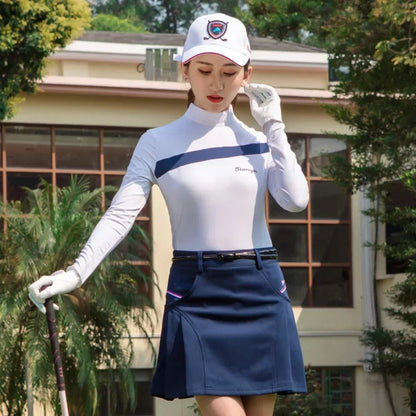 TTYGJ Women Pleated Golf Skirt High Waist Slim Tennis Skirt Breathable Outdoors Running Fitness Skorts  Built Safety Shorts