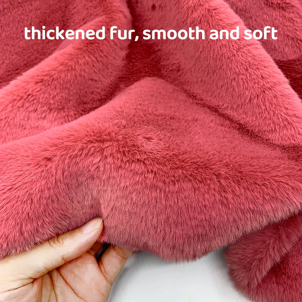 Sewbato 10mm 100% Polyester Faux Fur Fabric 50x50cm Environmentally Friendly Soft Minky Fabric Plush Toy/Clothing Plush Fabric