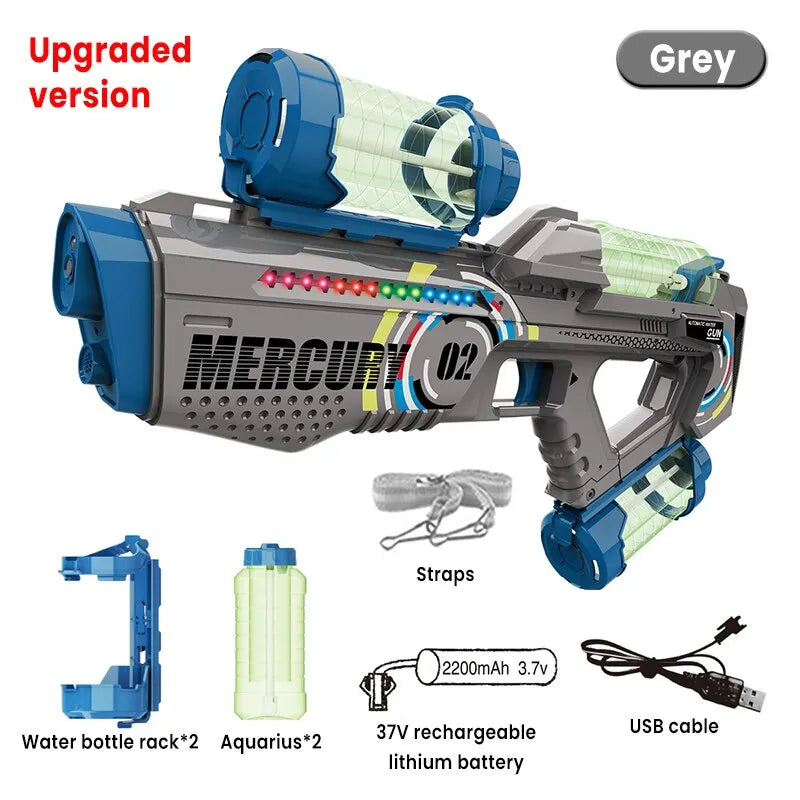 2024 NEW Summer Fully Automatic Luminous Water Blaster Gun，Electric Continuous Firing Water Gun，Pool Toy for Adult Kid Boy Gift