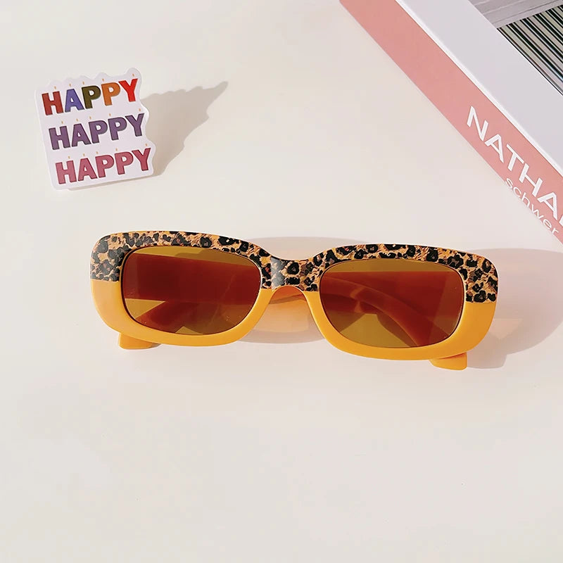 Children Cute Vintage Frosted Rectangle UV400 Sunglasses Outdoor Girls Boys Sweet Sunglasses Protection Classic Kids Sunglasses
