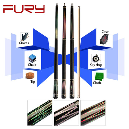 FURY Biiliard CL 1-3 Pool Cue Stick Kit 13mm Tiger Tip Professional Maple HTO Shaft With Case 3 Colors Maple Billar China 2019