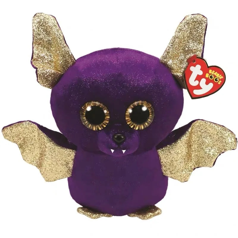 Ty Beanie Animal Stuffed Plush Toy Beastie Cute Halloween Golden Wing Bat Doll Children Birthday Toys Gift 15cm