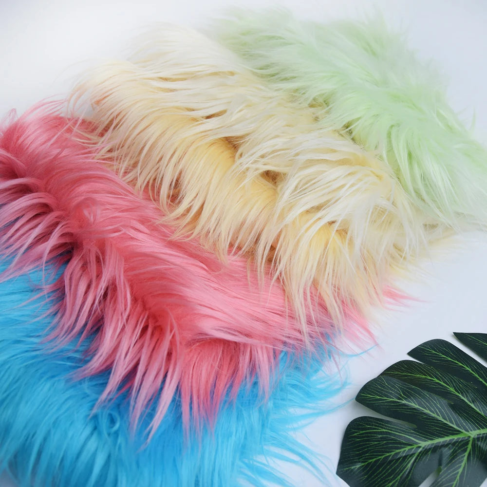 25x45cm 8cm Pile  Faux Fur Fabric for Sewing Make Cotton Doll Hair Diy Handmade Home Decoration Cosplay Fabric for Needlework