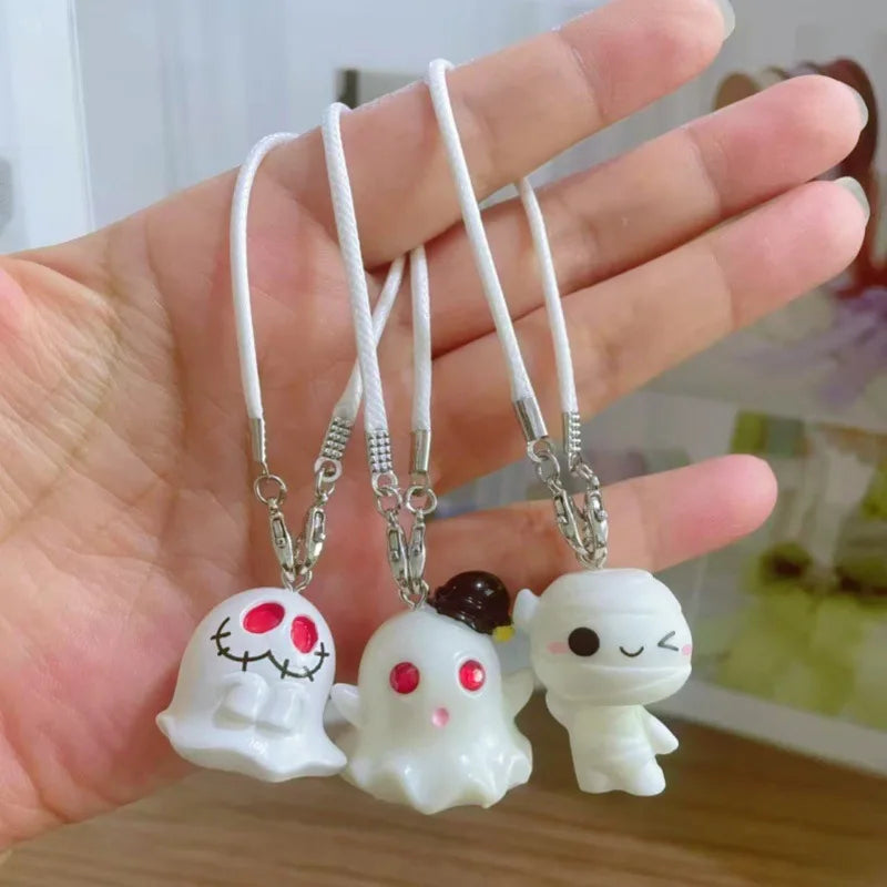 3.0 Labubu Clothes Halloween Knitted Pumpkin Bat Ghost Set for 15/17cm Doll Funny Necklace Accessories Christmas Halloween Gift