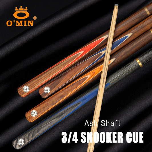 O'MIN Snooker Cue 3/4 Jointed Cue 57 Inch 10-10.2mm Ash Cue OMIN Members Snooker Stick Billiard Cue With Case and Extension Kit