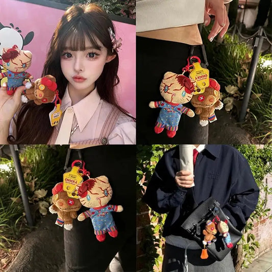 25Cm Hello Kitty Plush Doll Halloween Plush Stuffed Toy Ghost Baby Chucky Cute Kitty Halloween Party Decoration Props Gift