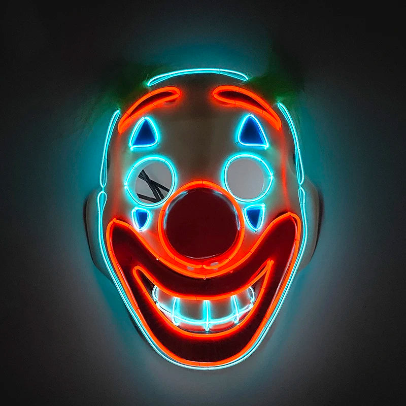 Hot Sales Carnival LED Mask Party Masque Masquerade Masks Horror Neon EL Mask LED Light Up Mask Halloween Glow Party Supplies