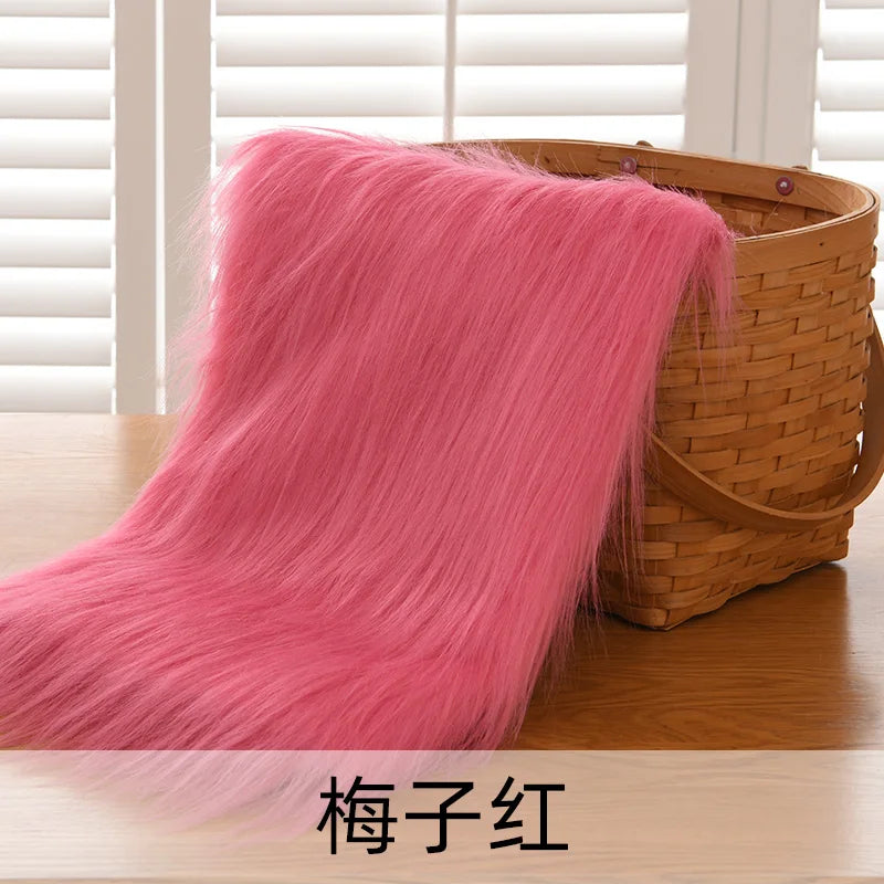 Dolls Long Plush Fabric Per Meter for Upholstery Coats Chair Cover Sewing Plain Fashion Fur Textile Needlework Thick Comfortable