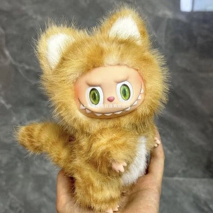For 17cm Fluffy Hakime Plush Doll - Labubu Style Cute Knitted Outfit Full Set, Standing Pose Keychain Changeable Costume