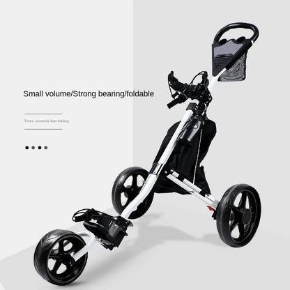 Golf Push Cart - 3 Wheel Golf Cart for Easy Transport & Storage Foldable, Detachable, Quick to Open&Close, With Foot Brake