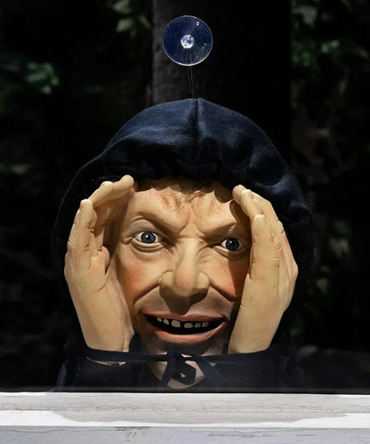 Scary Peeper Freak Halloween Decoration Clown Indoor and Outdoor Window Hanging Mask for Spooky House Party Scares